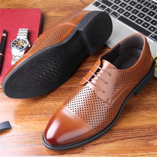 Men's Modern Formal Oxford Wingtip Dress Shoes Classic Lace Up Business Casual Uniform Modern Work Wedding Shoes3