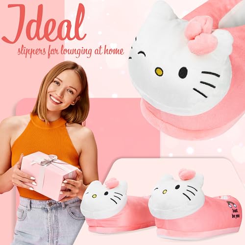 Hello Kitty Womens 3D Slippers, Cozy Indoor House Shoes Non Slip Loungewear - Gifts for Her3