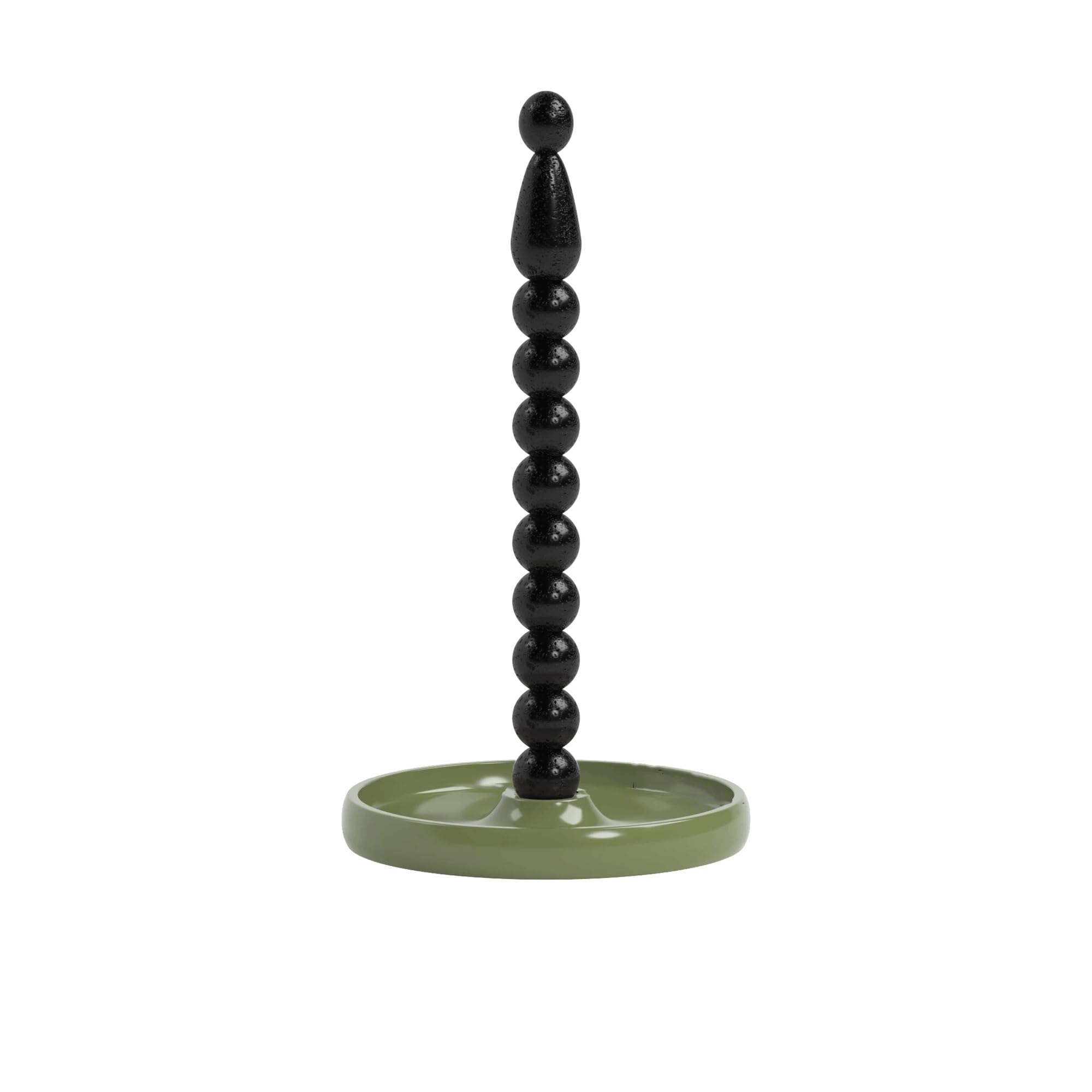 Toallero con cuentas estilo columna para toallas de papel de cocina (verde)