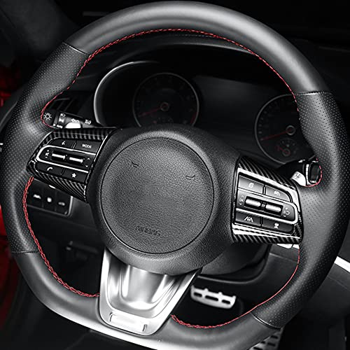YOUTOOCAR Carbon Fiber Style Car Steering Wheel Frame Cover Trims Compatible with KIA Stinger