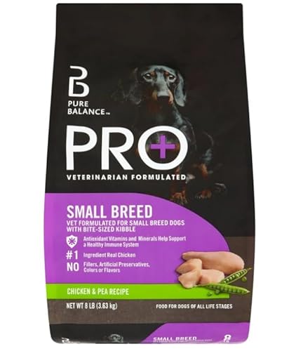 Pure Balance Pro+ Small Breed Chicken & Pea Recipe Dry Dog Food, for Small Breeds & All Lifestages 8 lbs