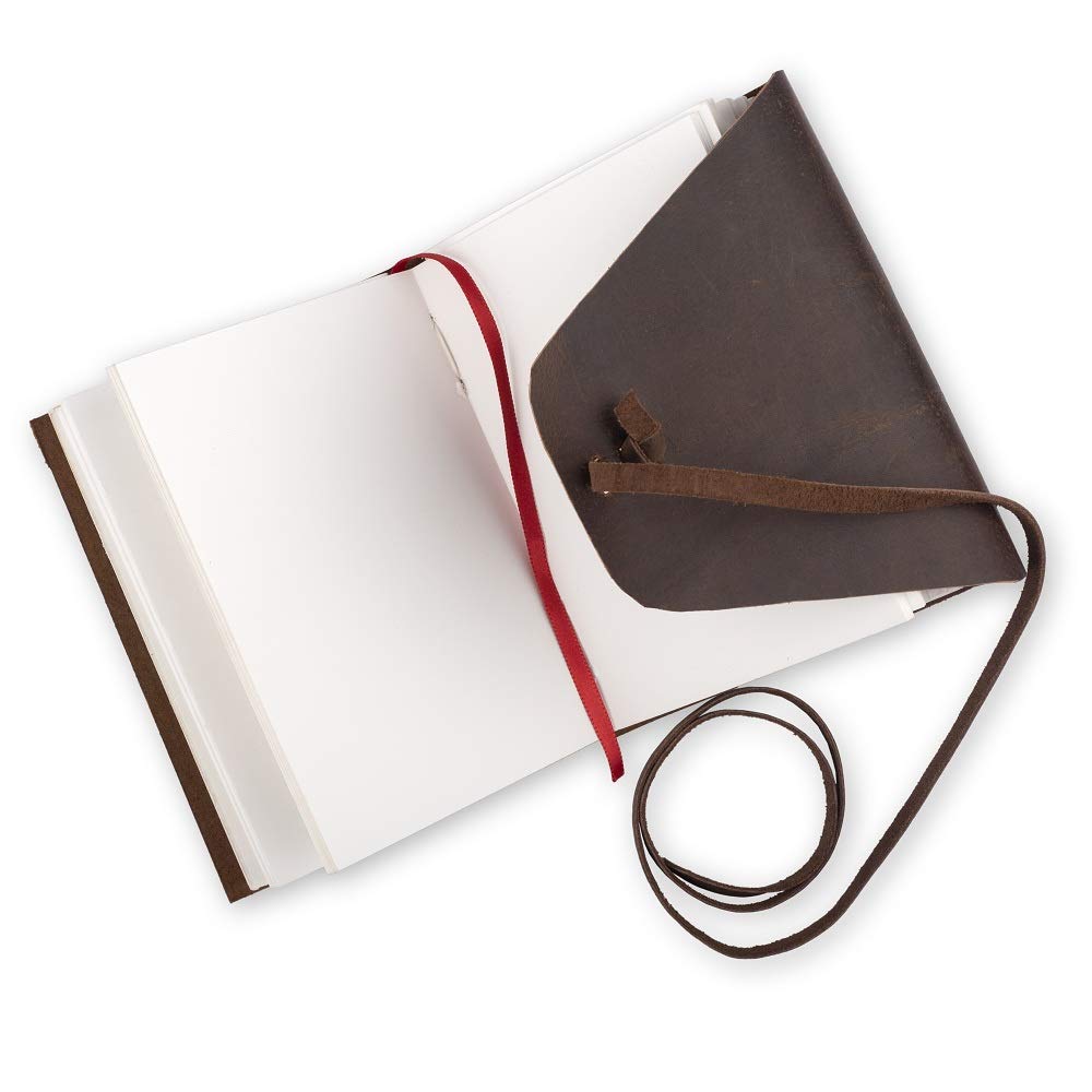 PRASTARA - Cuaderno de diario de cuero hecho a mano para hombres y mujeres, diario de viaje de papel sin forro, con bonito marcador y minicher diario.