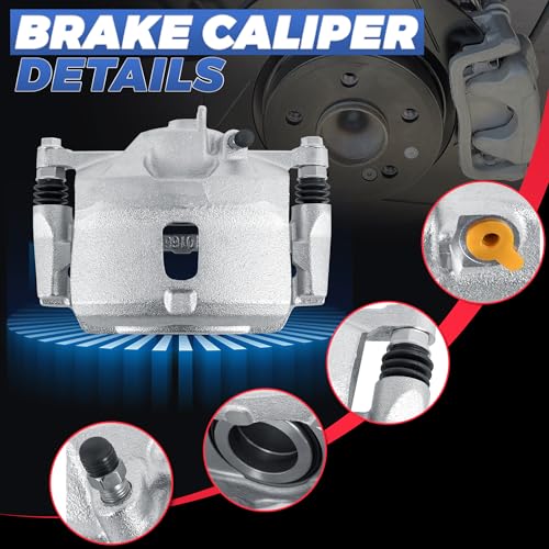 Image of 19B1832 19B1833 Front Disc Brake Calipers Compatible with 1996-2011 Civic | 2PCS Front Driver & Passenger Side Calipers with Bracket, Compatible with 1996-2011 Honda Civic, 1997-2000 Acura EL