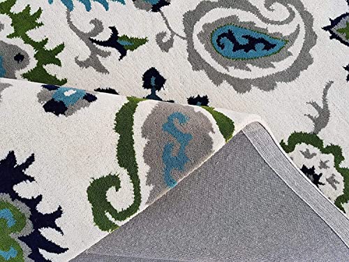 Image of New Embossed Carved Handmade Tuffted Pure Woollen Thick Geometrical Carpet for Living Room, Bedroom & Hall with 1 inch Thickness Size 8 x 8 feet Square (240X240 Cm) Multi