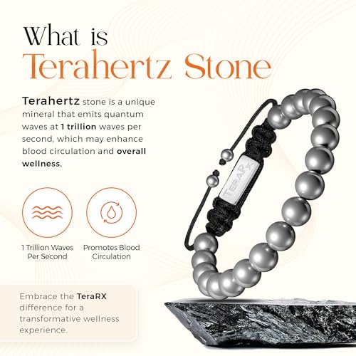 Terahertz Bracelet – 100% Authentic Terahertz Stone Bracelet for Women and Men – Adjustable Size Beaded Jewelry For Perfect Fit2