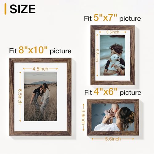 Image of Vittanly 12 Pack Picture Frames Collage Wall Decor for Mounting or Tabletop Display, Gallery Wall Frame Set for Family, Multi Sizes Including 4pcs 8x10, 4pcs 5x7, 4pcs 4x6, Brown