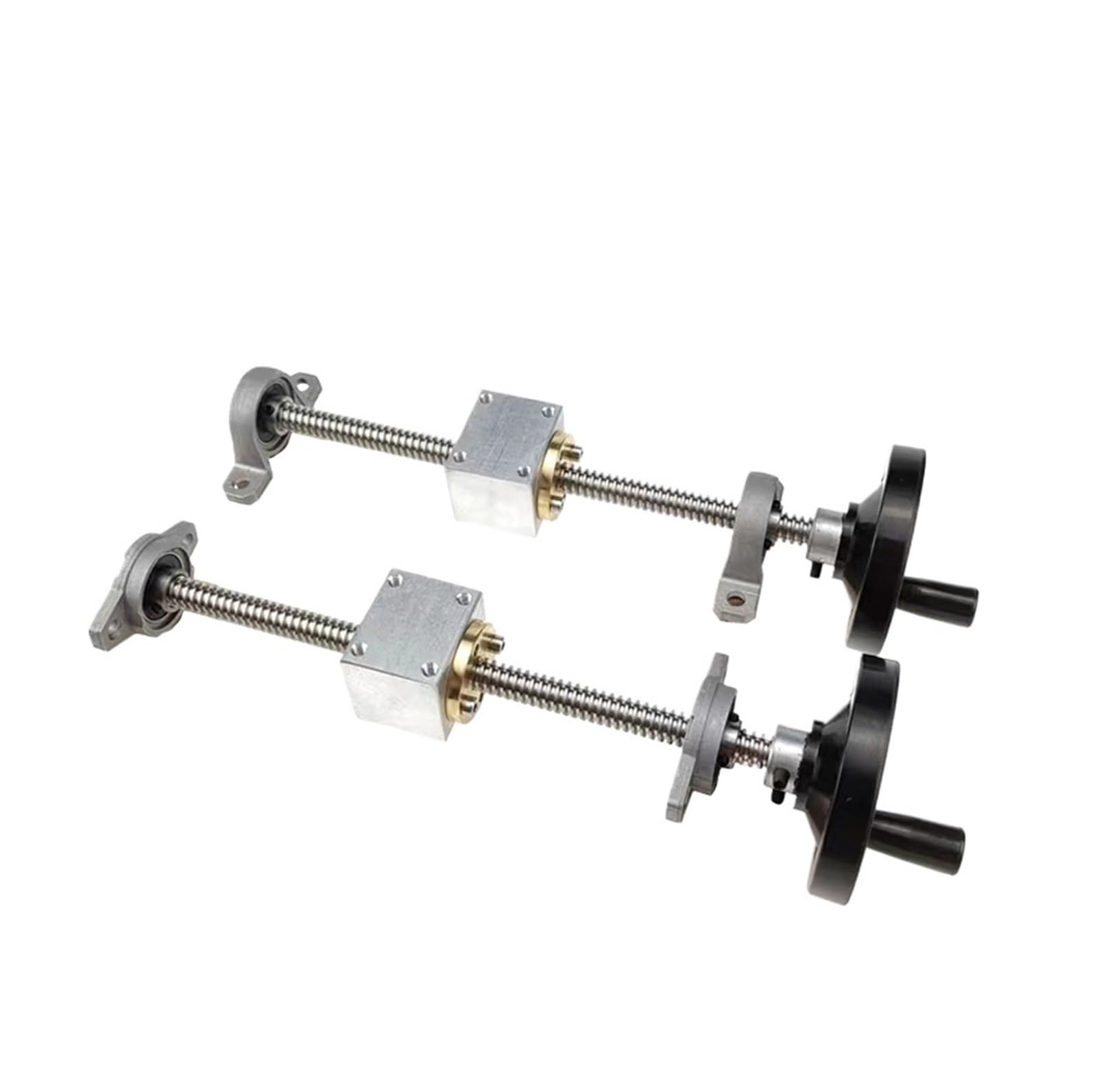 Metal Ball Screw nut Handwheel Lead Guide Rail Screw T12 Lead Screw 12mm 100mm-600mm + Vertical Bracket Simple Slide(500mm)