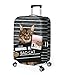 Travel Rolling Luggage Cover Cute 3D Luggage Protector Suitcase Cover (bad cat 02, S)