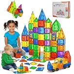 Magnetic Tiles Set 100PCS with 2 Cars, Strong Magnetic Tiles for Kids Ages 3–14, STEM Educational 3D Construction Magnetic Building Blocks Set with Most Creative Preschool Gift for Boys & Girls