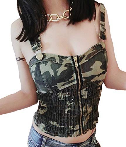 Top corsage 330039 camouflage style army pour femme en taille unique