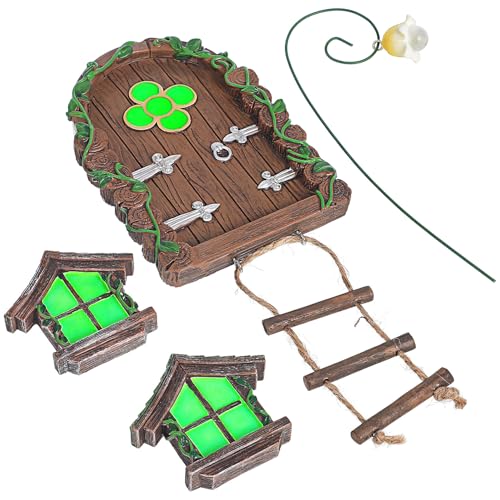 Porte et fenêtre féériques en résine premium pour accessoires de maison de poupée