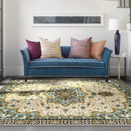 Tapis 160x250CM moquette intérieure salon bleu et rétro vert - 2