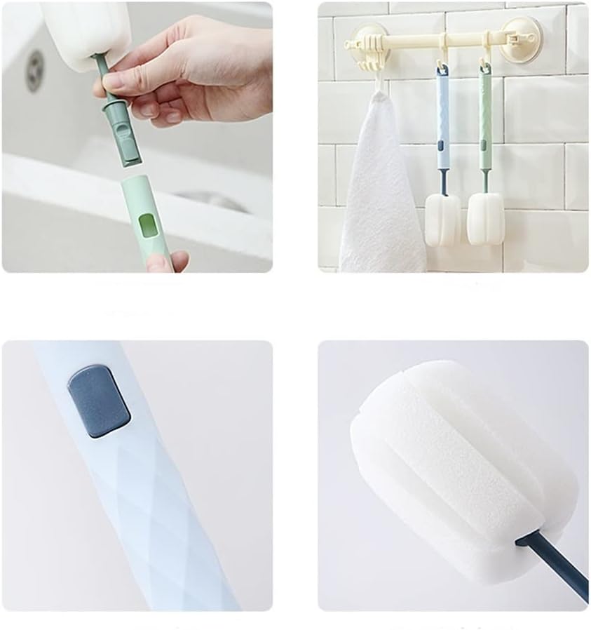 Removable Sponge Brush Kitchen Cleaning Tool Bottle