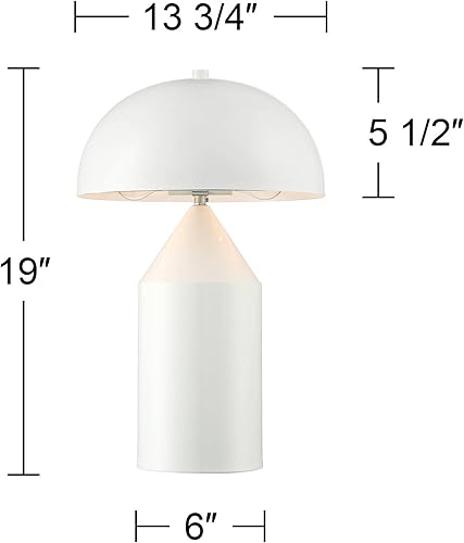 Miniatura 4 de 360 Lighting Felix - Juego de 2 lámparas de mesa modernas de 19 pulgadas de alto, diseño geométrico cónico de metal con forma de hongo para