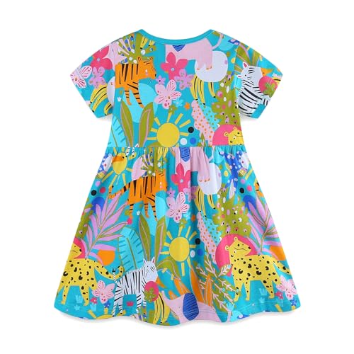 Toddler Girl Summer Dress Cotton Casual Short Sleeves Cute Easter Dresses Clothes Size 2-7T2