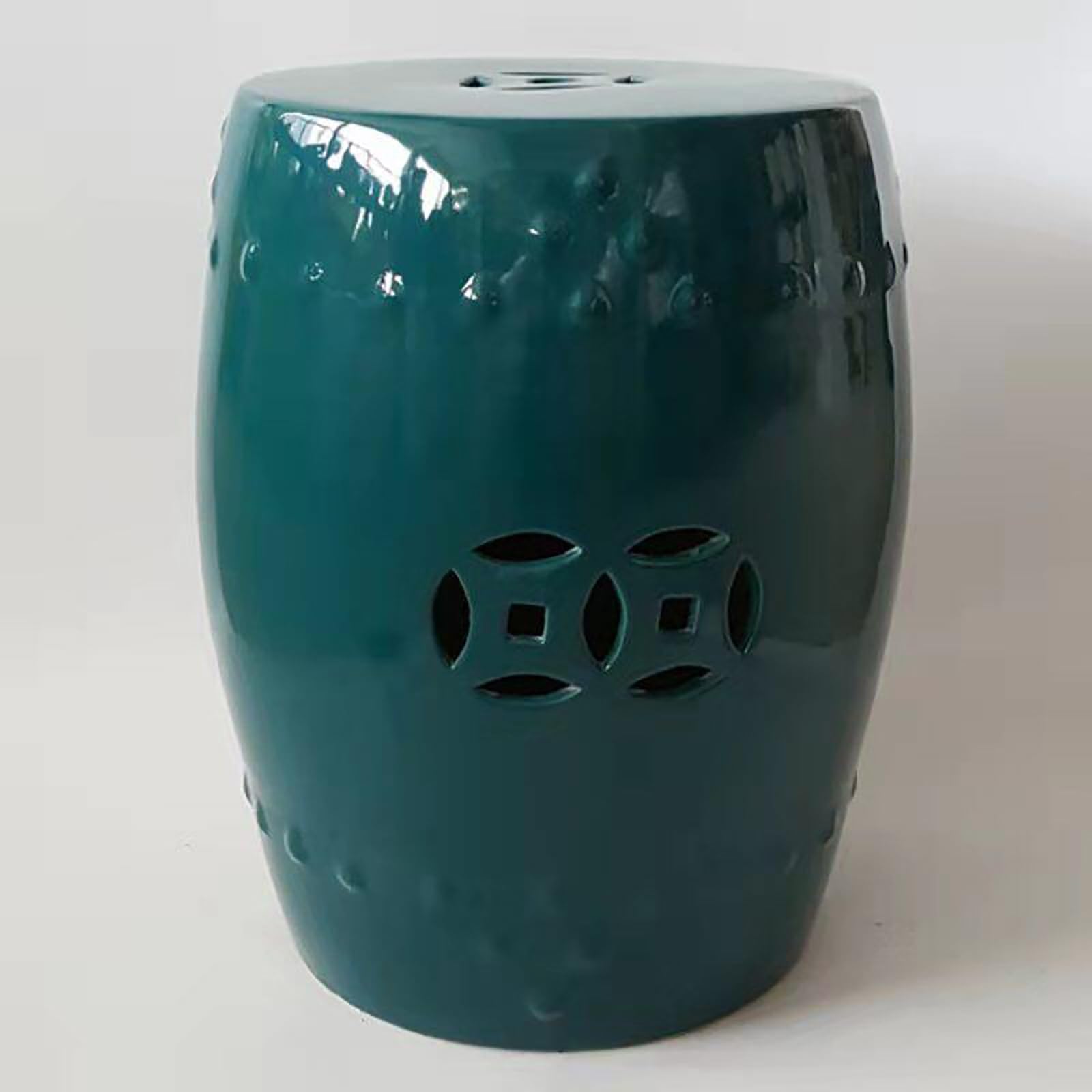 Taburete de jardín de cerámica, mesa auxiliar moderna y reposapiés de salón