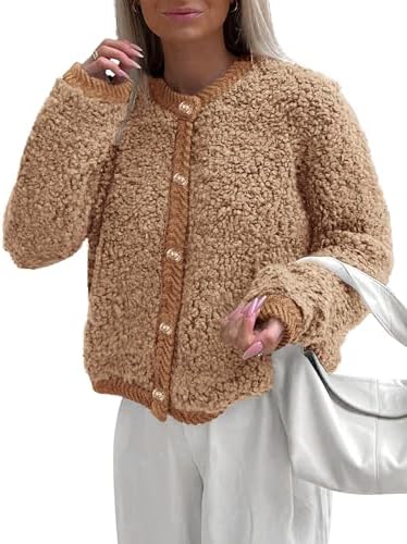 PRETTYGARDEN Women's Faux Fur Coat 2026 Fall Fuzzy Fleece Button ...