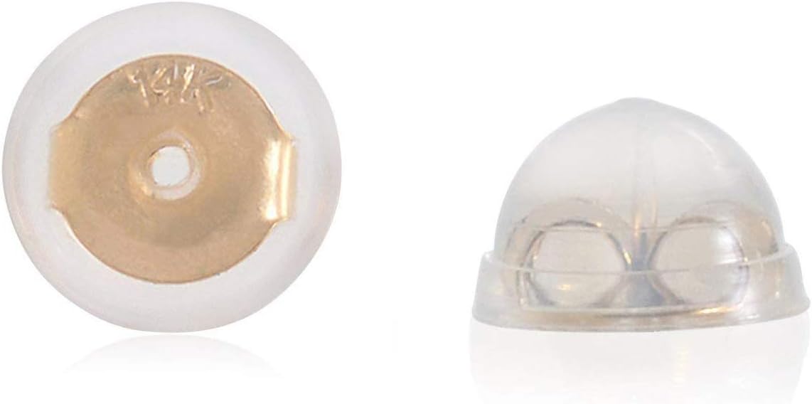 14K Gold Square Solitaire Princess Cut Cubic Zirconia CZ Stud Push Back Earrings in Yellow OR White (Various Sizes) - Image 2