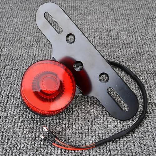 Feu de stop moto rétro rouge résistant aux vibrations avec son support de plaque solide - 6