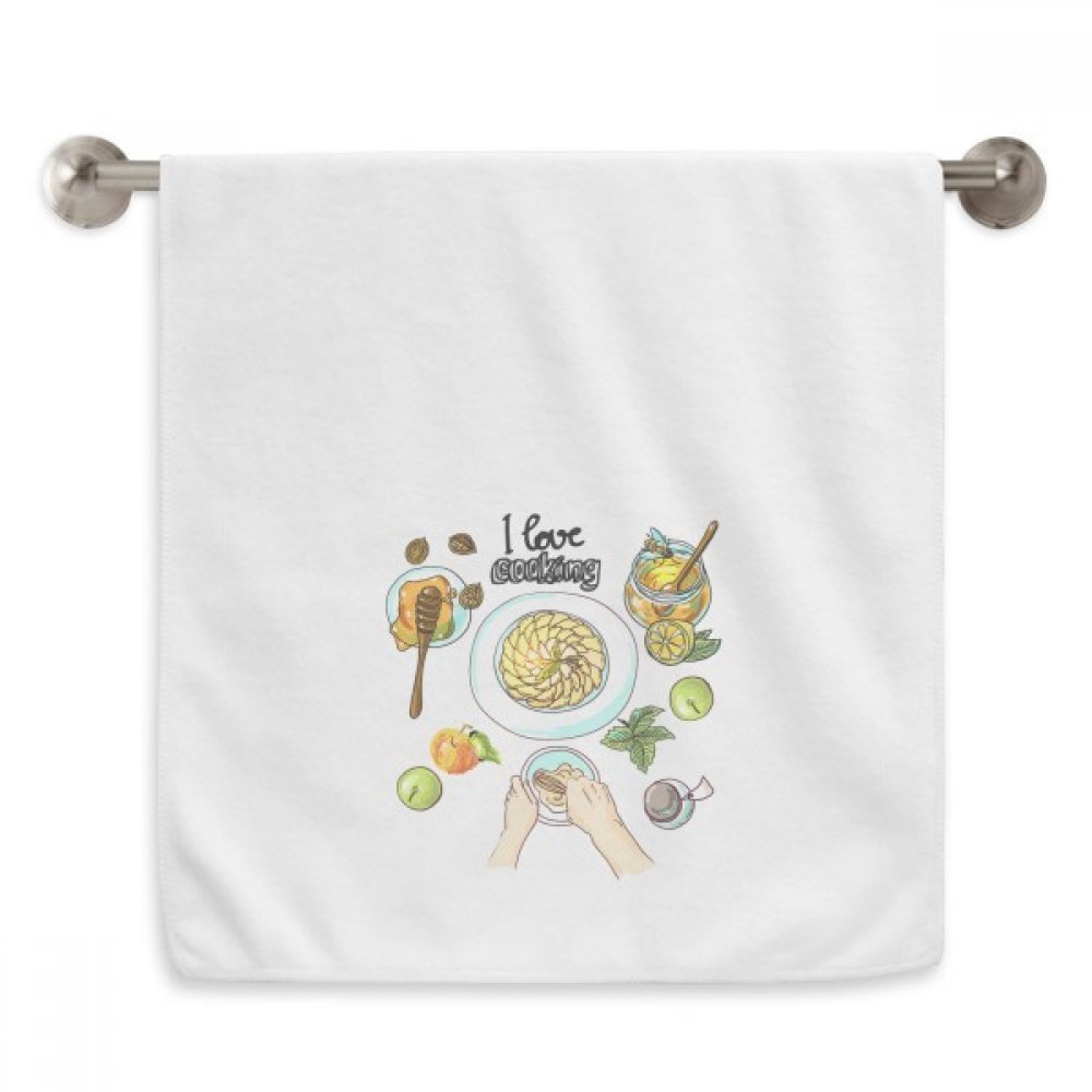 Débarbouillette de cuisine oeufs et miel serviette blanche pour vos moments gourmands