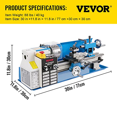 Vevor SJ7X14JSMNCC550W0618MC Mini Metal Lathe, 7 Inchx14 Inch Benchtop Metal Lathe thumb #6