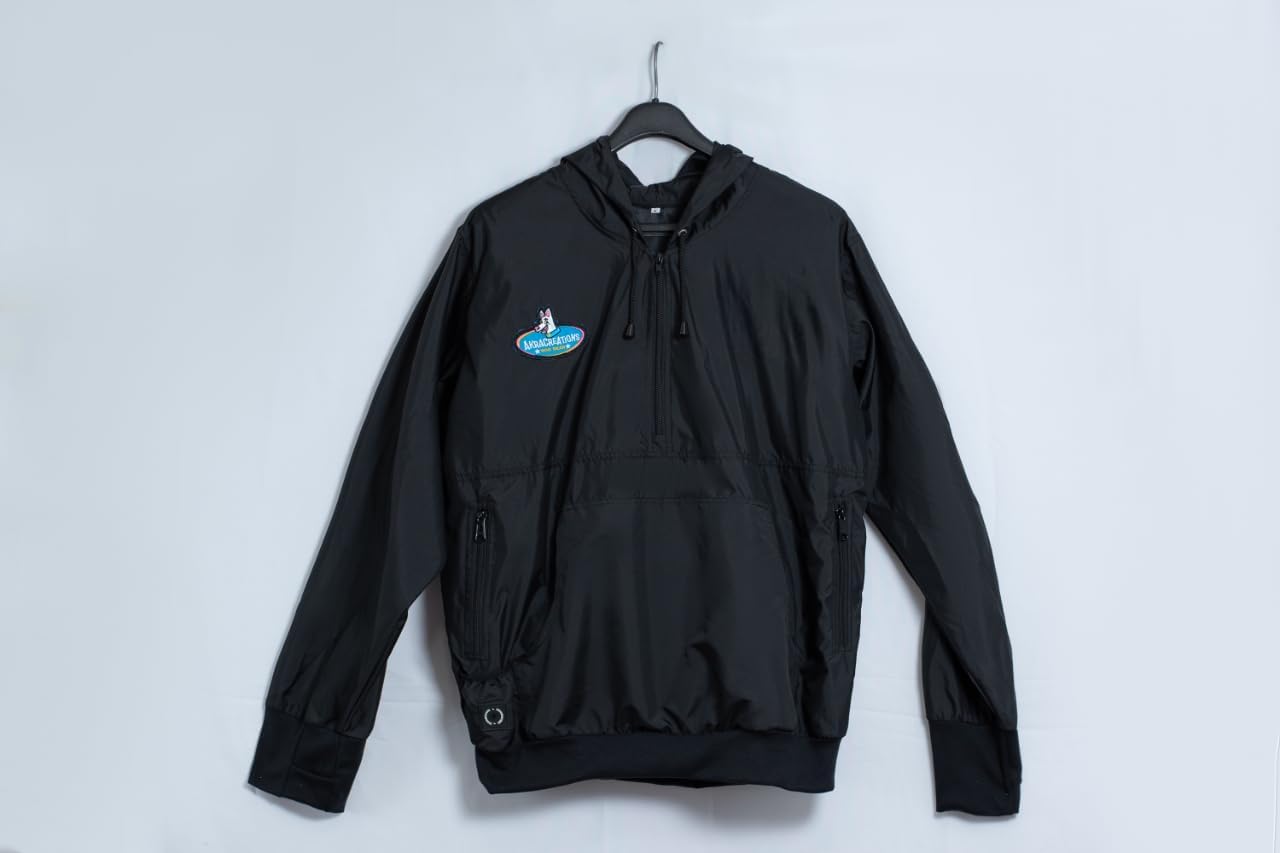 Dog Training Windbreaker for Dog Owners/Trainers with Removable Insulated Treat Pouch, Color Black