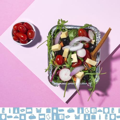 Bandejas de aluminio desechables con tapa 430 ml 50 unidades Bandejas de aluminio desechables con tapa 430 ml 50 unidades