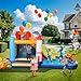 Qaba Inflatable Water Slide Park, Kids Bounce House with Splash Pool, Trampoline, Climbing Wall, Water Cannon, 5 in 1 Waterslide for Kids with 550W Blower, for Backyard, Party