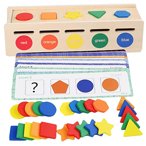 Abaodam 1 Juego De Rompecabezas De Virutas De Madera para Clasificar Formas Juguetes para Bebés Manualidades Y Aprendizaje para De 2 Años Juguetes para Pequeños Clasificador De Formas