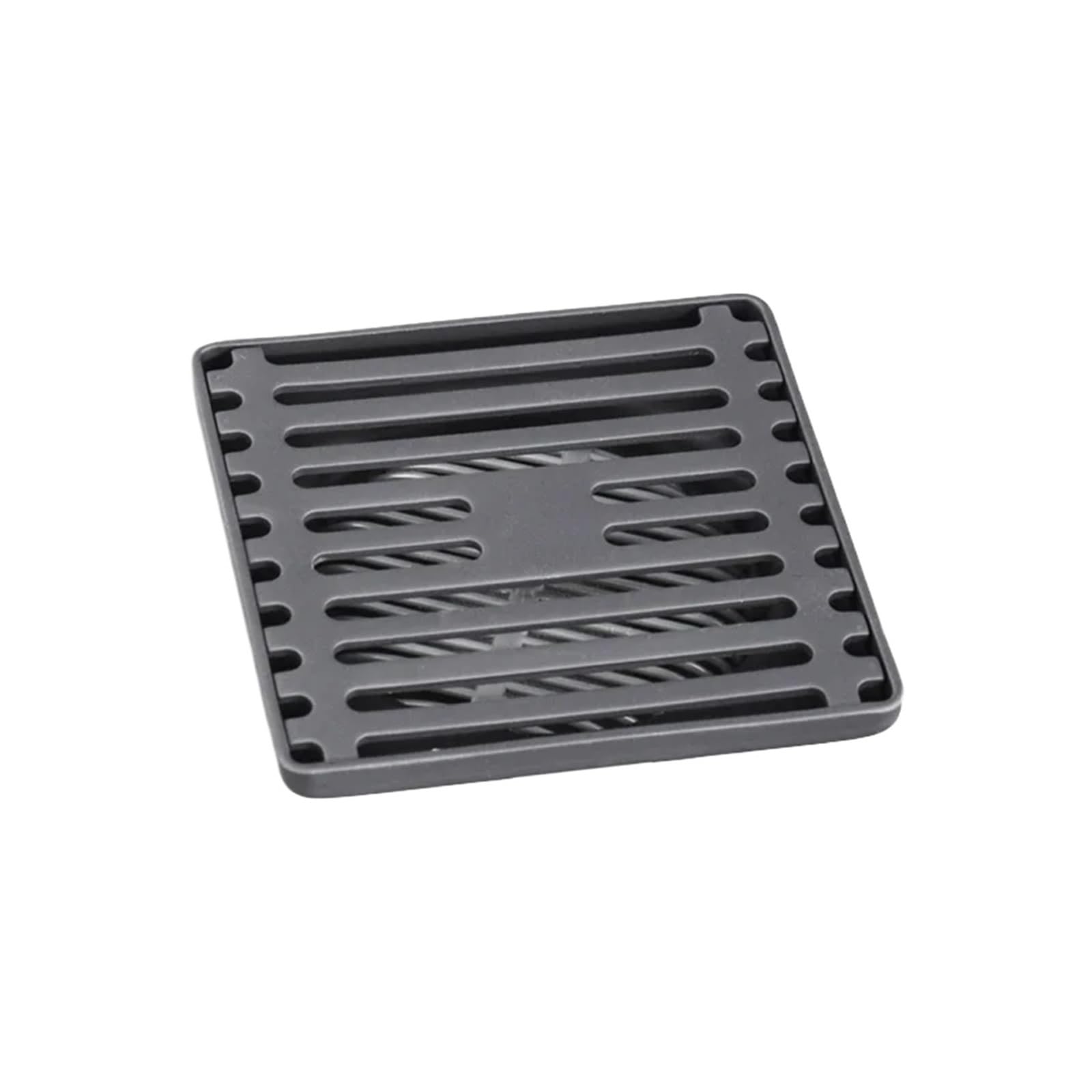Drainage grates Square Bathroom Shower Floor Drain Matte Black 10 Cm 304 Stainless Steel Removable Quadrato Pattern Grate(Grey)
