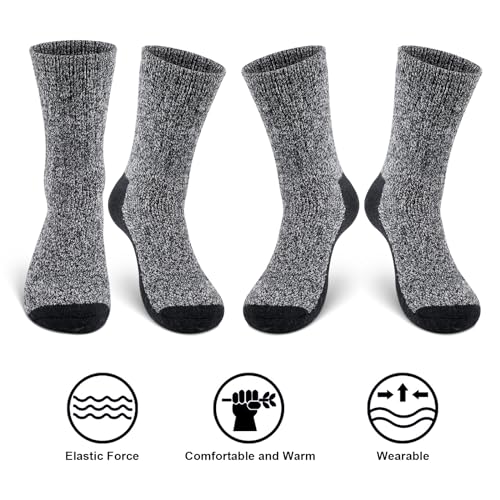 Loritta 2 Pack Merino Mens Wool Socks, Winter Warm Thermal Socks for Men Cold Weather4