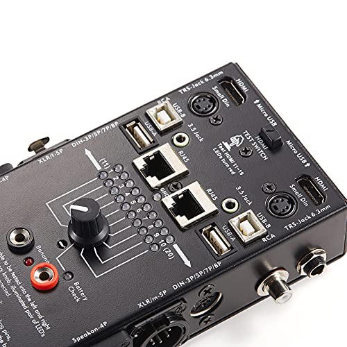 mfl 15-plug audio cable tester line finder black 15-in-1 cables checker 10-way switch wire tracker with led indicators rectangular
