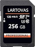 Tarjeta de memoria SDXC de 256 GB UHS-I U3 Clase 10 SD de velocidad máxima de 120 MB/S, compatible con cámaras réflex digitales y 3D, cámara HD (256 GB)