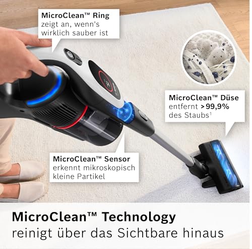 Bosch Akku-Staubsauger Unlimited 9 BKS931BA, kabellos, MicroClean Technology, Display, Staubkomprimierung, HEPA-Filtersystem… – Ansicht 2