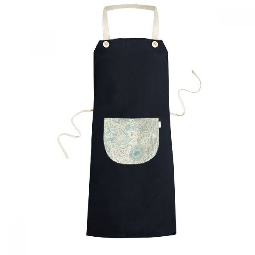 Tablier oiseau fleur cuisine bavoir réglable homme femme noir