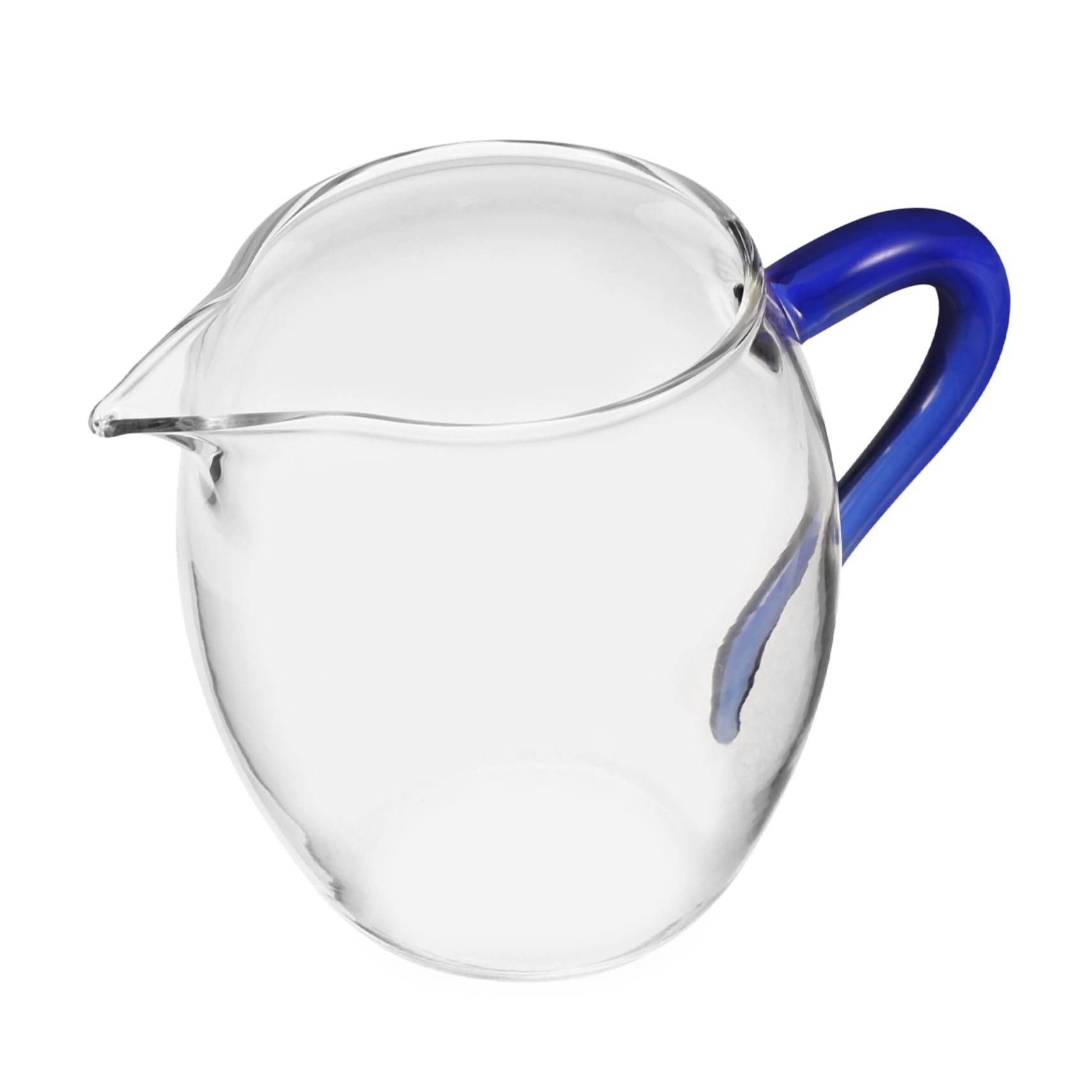 5pièces Tasse à Thé Verre Avec Poignée Bleue Pichet Verre Pour Infusions Tasse à Lait Transparent Pour Service à Table