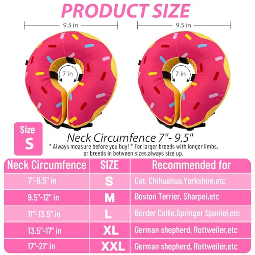 Image of Large Dog Donut Collar - Dog Cone Alternative Dog Cone Collar Alternative After Surgery. Dog Donut Cones for Large Dogs. Inflatable Dog Collars for After Surgery (S-Neck : 7 inch- 9.5 inch)
