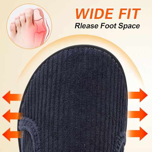 Image of Spesoul Wide Womens Slippers Adjustable House Shoes Indoor Outdoor Barefoot Slippers Cozy Walking Shoe Swollen Edema Diabetic Shoes