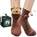 Produktbild BINXWA lustige socken Geschenk für frauen Mama, Elch Antirutschsocken damen, Weihnachtsgeschenke für Frauen haussocken damen, kuschelsocken flauschig mit Geschenkbox