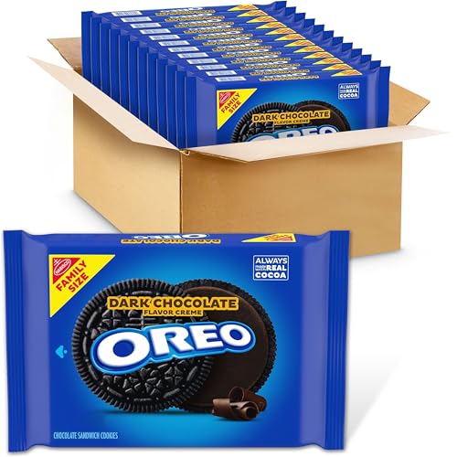 Image of OREO Dark Chocolate Creme Chocolate Sandwich Cookies, Family Size, 12 - 17 oz Packs