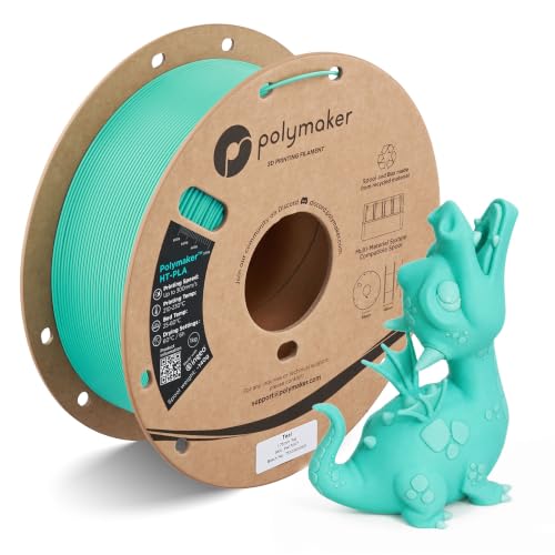 Polymaker HT-PLA Filament 1.75mm Teal, High Temp PLA for 3D Printing, Heat Stable Up to 130°C, Easy to Print, Works with