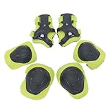 HelloGO キッズ プロテクターセット プロテクタ－（手首・ひじ・ひざ)6点セット 子供用 防具（グリーン）