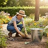 Unibos |12L Metal Bucket | Galvanised | Multipurpose Strong Steel Wooden Handle | Indoor/Outdoor | Home, Garden, Bathroom and Garden Waste - Image 4