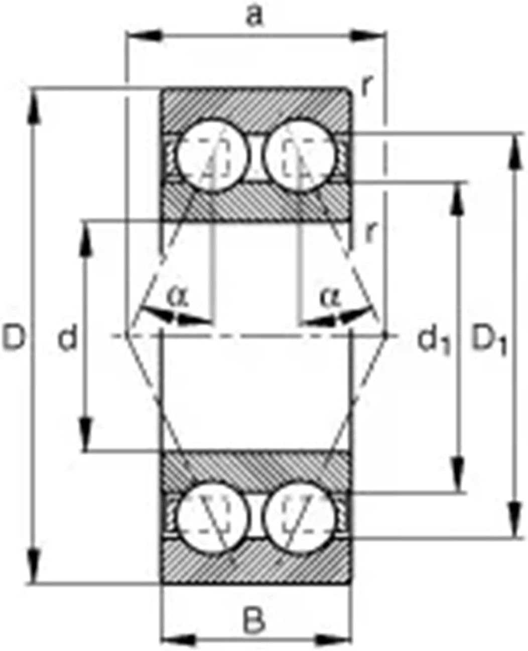 1PCS 3303ATN9 3303 3303A 5303 17x47x22.2 3303-B-TVH 3056303 3303B Double Row Angular Contact Ball Bearings Bearing