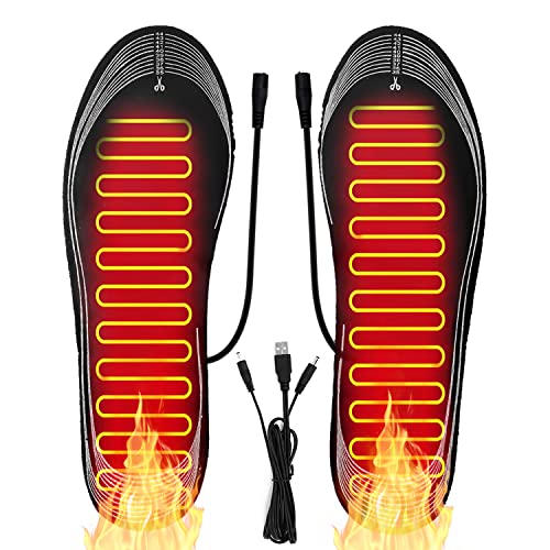 Noeborty Beheizte Einlegesohlen, USB beheizte Einlegesohlen, Elektrische Heizsohlen, Beheizte Innensohle mit USB-Schnittstelle Geeignet für Camping, Skifahren, Wandern, Männer und Frauen (35-44) Cover