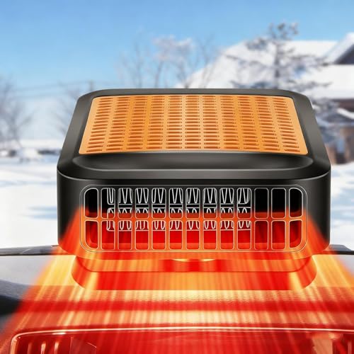 Car Heater Portable Car Defroster Windshield Heater,12V 200W Fast Heating & Cooling Fan,Plug In Cigarette Lighter Heaters Windshield Defogger,360° Rotary Portable Car Heaters for Vehicle,Cars,RVs,SUV