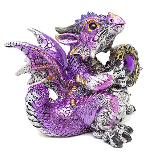 George S. Chen Purple Scorpio Dragon Holding Zodiac Stone Bright Metallic Fiery Fiend