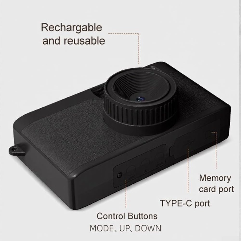 Fotocamera digitale retrò da 13 MP, leggera e compatta per viaggiare facilmente, avventura, ricordi, puntare e scattare fotografie, per principianti, bambini, studenti (nero)