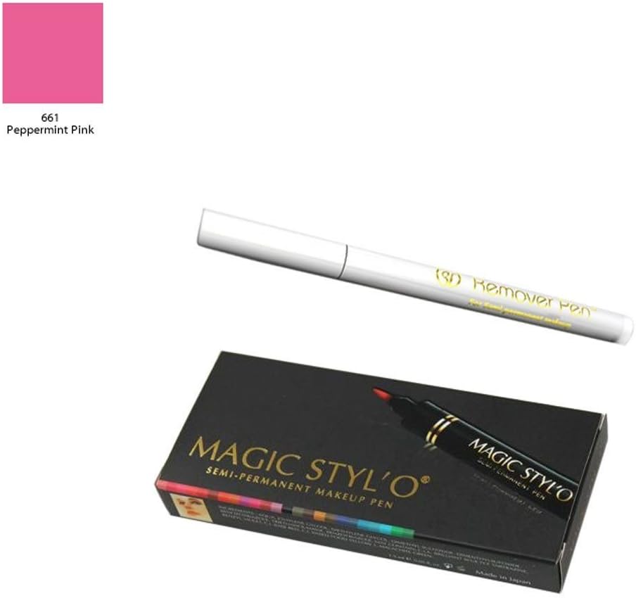 Bundle of 2 Items: Magic Stylo Semi Permanent Makeup Pen in Peppermint Pink with Remover Pen