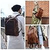 Corno d'Oro grand sac à dos business en cuir pour femmes et hommes avec de nombreux compartiments, pour ordinateur portable 17 pouces, vintage daypack, sac à dos de jour marron #1